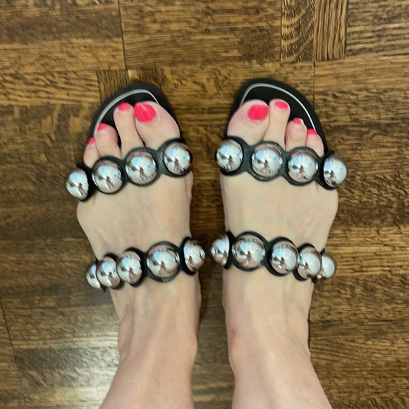 NWOT- Zara Silver ball sandals. $45 - Picture 2 of 6